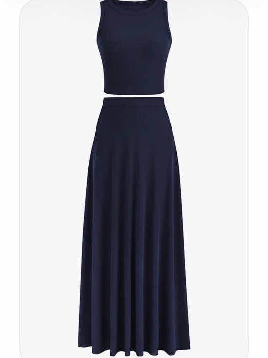Dresses & Skirts - NWT Navy Two-Piece Crop Tank & Maxi Skirt Set